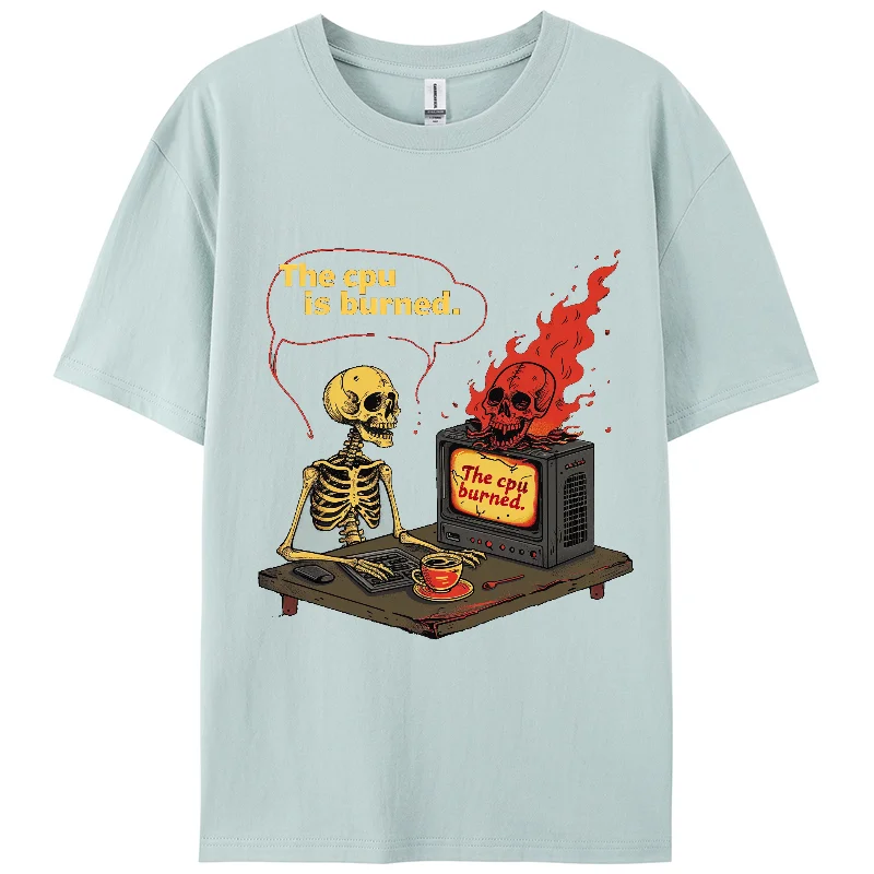 Y2k, Berserk, женские короткие футболки с принтом черепа, футболка с коротким рукавом, 100% хлопок, двусторонние, летние повседневные футболки