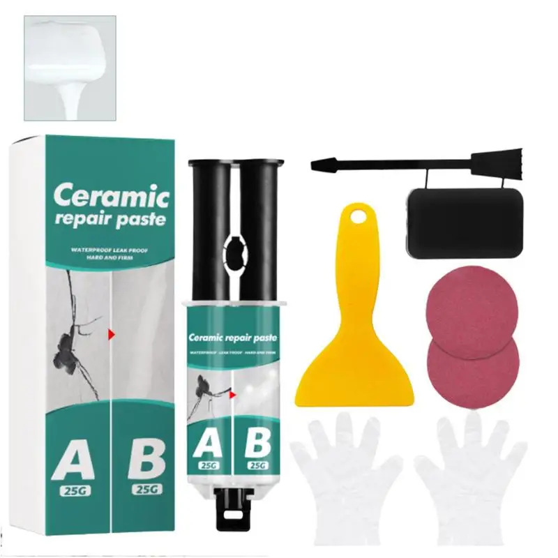 

Tile Repair AB Glue Set for Repairing Cracks Dents Tile Repair Paste With Repair Tools Waterproof Heat And Corrosion Resistant