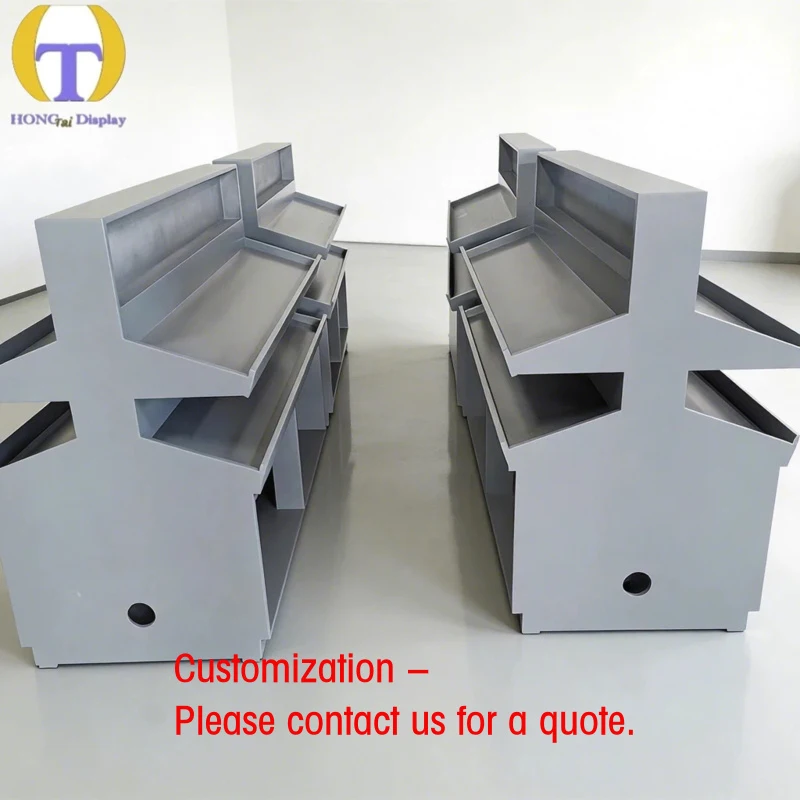 

custom.Heavy Duty Stainless Steel Supermarket Produce Shelving | Freestanding Vegetable Display Rack Recyclable Design Large Sto