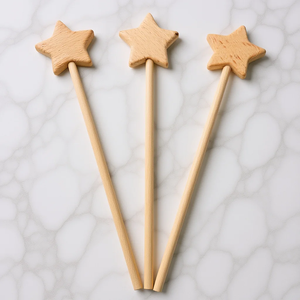 3 قطعة غير مصبوغ الجنية الصولجانات الخشبية لتقوم بها بنفسك مجموعات للأطفال اللعب الإبداعي وعروض المسرح الجنية عصا نجمة الاطفال الأداء الدعائم