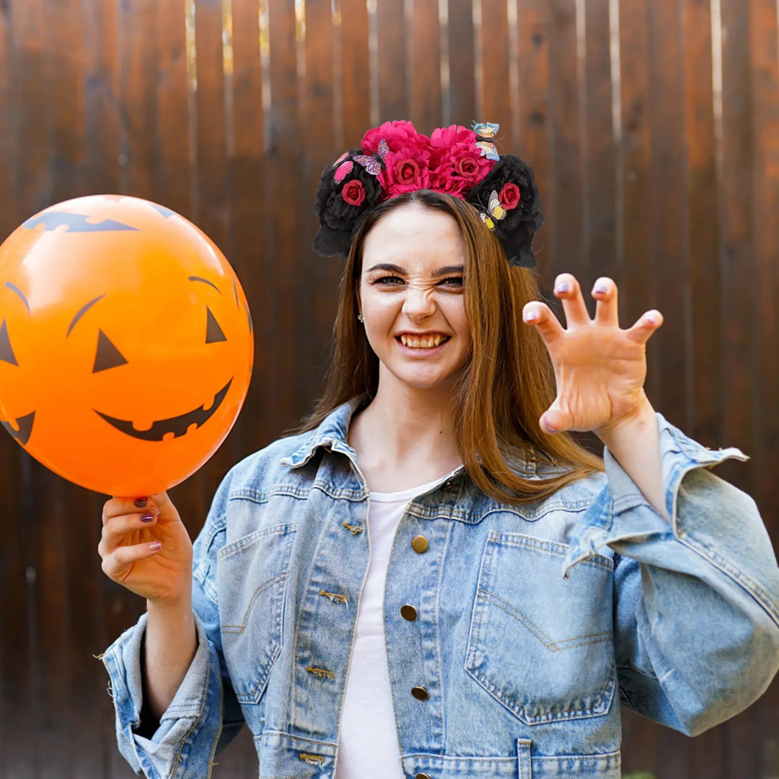 

Butterfly Hair Accessories Halloween Peony Flower Headband Party Performance Women Hair Hoop Fashion Headdress