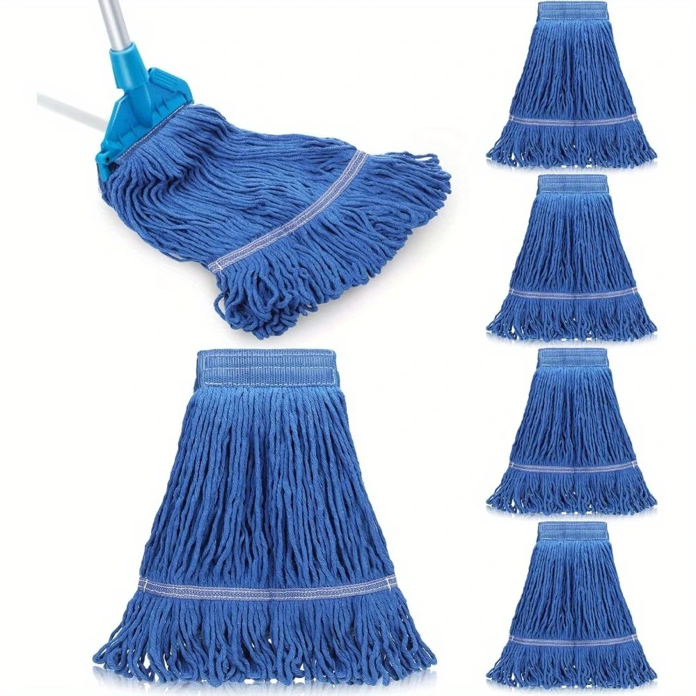 Refil de Mop Comercial (1/4 Peças) - Almofadas de Mop Úmidas de Alta Absorção e Resistentes para Uso Comercial e Institucional, Laváveis à Máquina