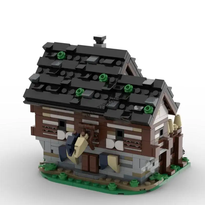 Neue 807Pcs Moc Europäischen Mittelalterlichen Street View Schutz Haus Schloss Modell Diy Kreative Ideen Kind Spielzeug Geburtstag Geschenk Bausteine