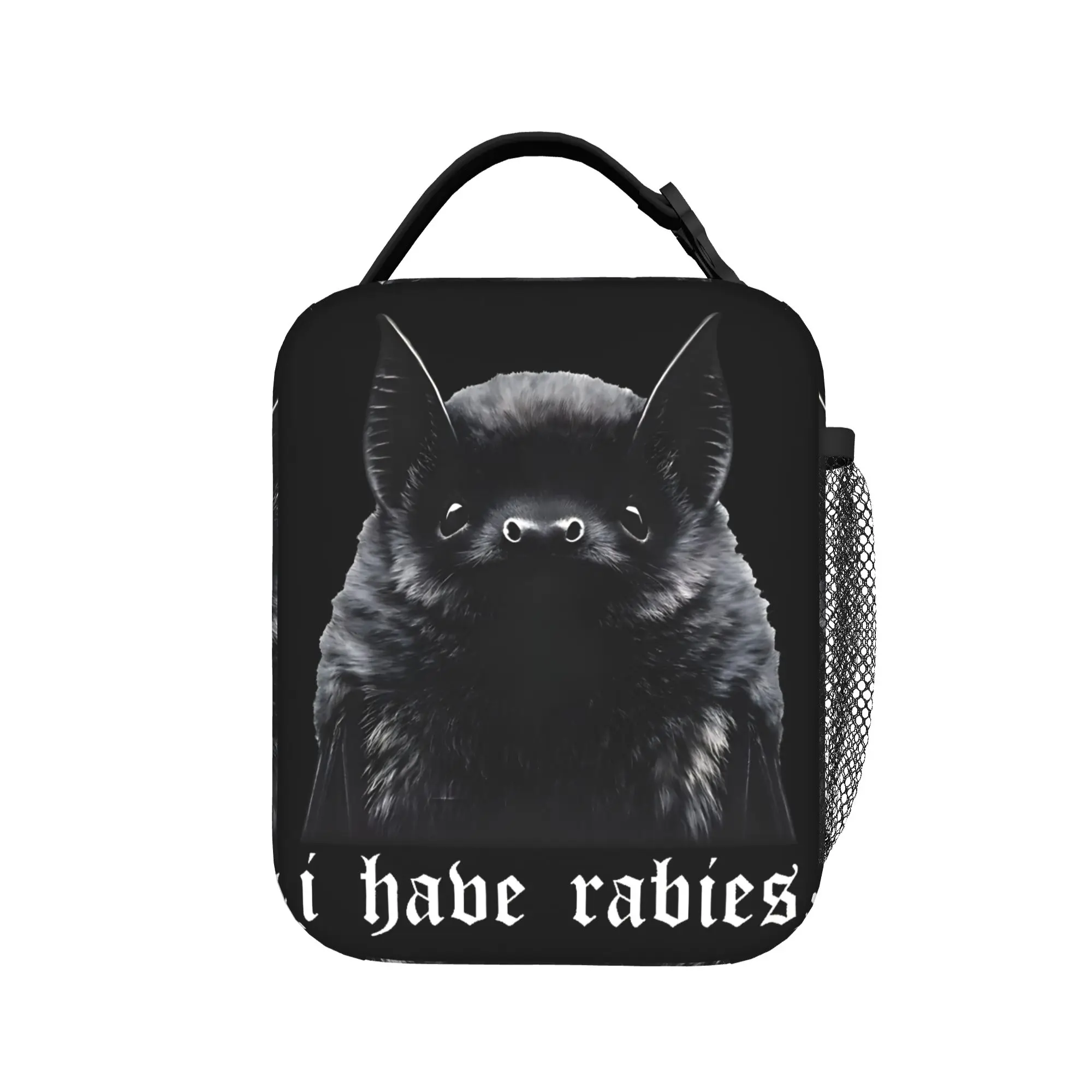 

Сумка для обеда с принтом летучей мыши (серия I Have Rabies Bat), повседневная портативная термосумка на молнии для школы, водонепроницаемая сумка-холодильник для детей