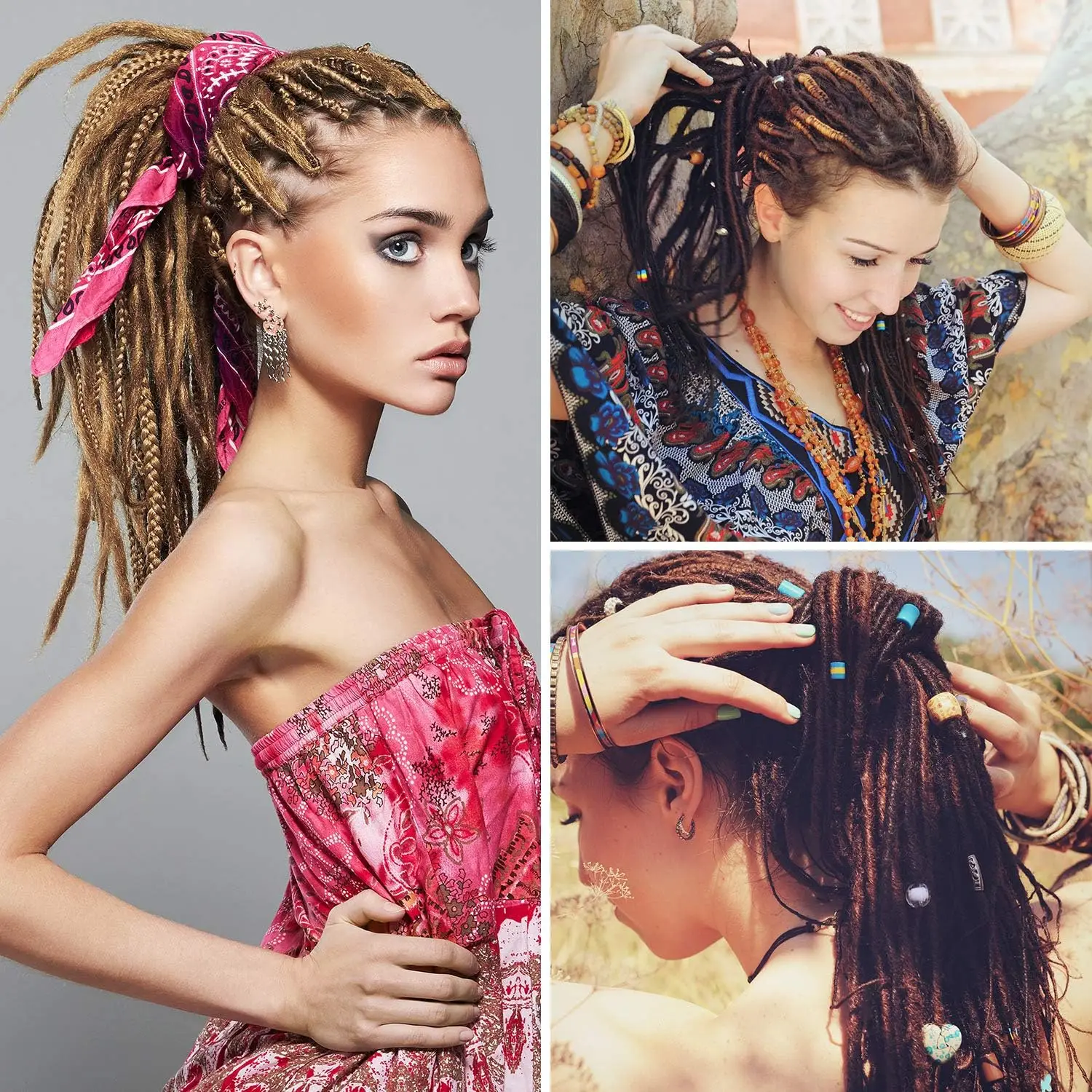 14 قطعة خطاف كروشيه Dreadlock للشعر مقبض من الخيزران المتين Locs إبرة كروشيه قفل بخطاف كروشيه للشعر المستعار جديلة جديلة الحرفية