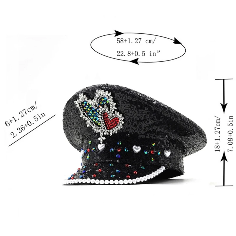 Sequins Hat for Adults Glittering Fedora Cap for Bachelorette Party Music Festival Carnival Costume Glittering Headwear