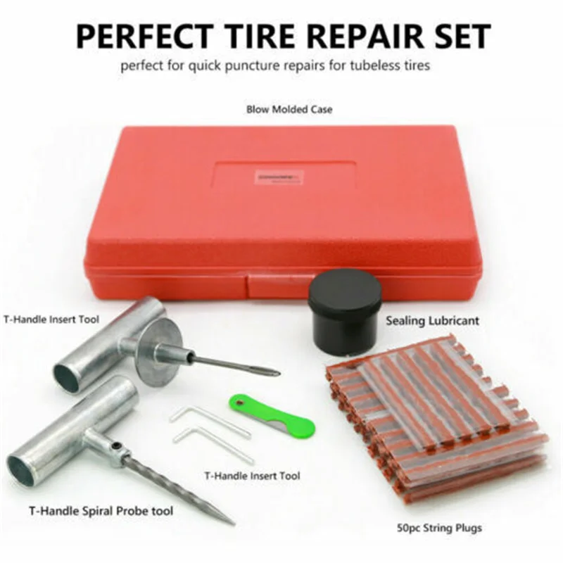 Car Tire Repair Kit Puncture Plug Tools Tyre Puncture Emergency for Tire Strips Stirring Glue Repair Tool Kit Car Accessories