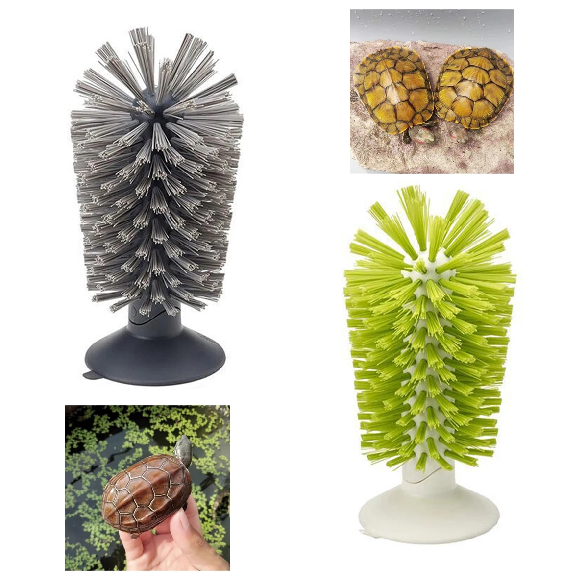 1Pc Tank Turtle Back Scrub Brush Amphibian Friendly PVC Suction Cup Exfoliation Tool for Removing Shell Scutes Promoting Health