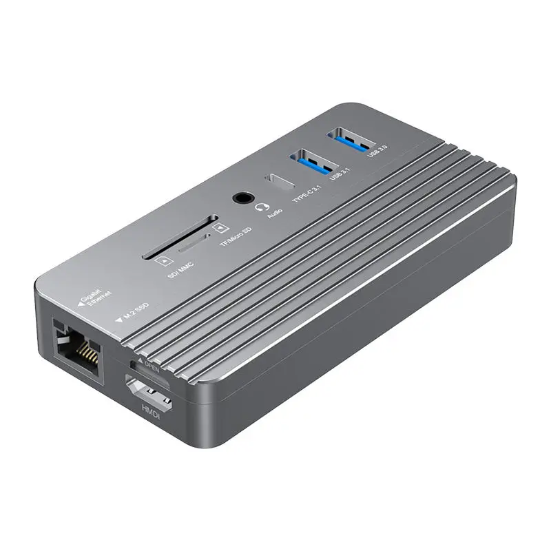 External USB3.1 Gen2 10Gbps Type C SSD Enclosure Adapter Docking Station for 8TB 2230 2242 2260 2280mm SSD Desktop