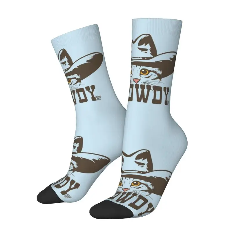 Custom Meowdy Meow Men Women Crew Socks Unisex Cool Spring Summer Autumn Winter Dress Socks