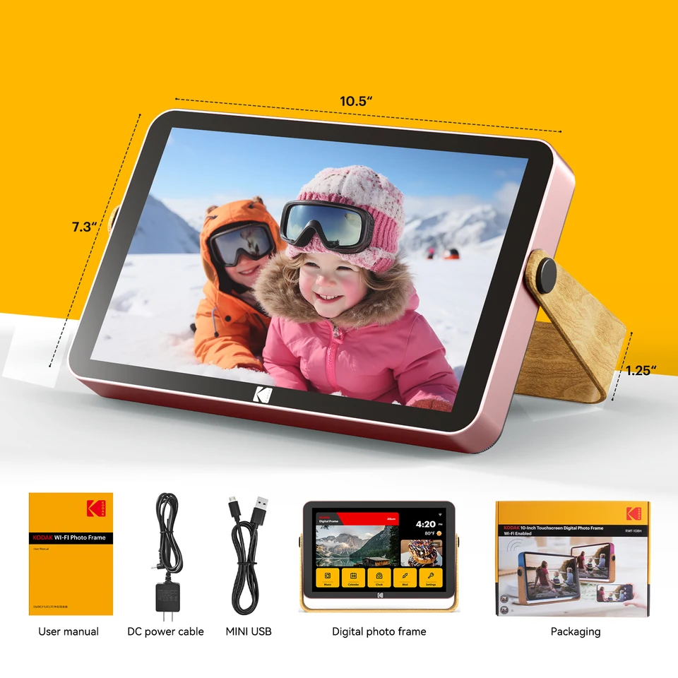 Kodak 10インチ Wi-Fi付きデジタルフォトフレーム 16GB メタリック