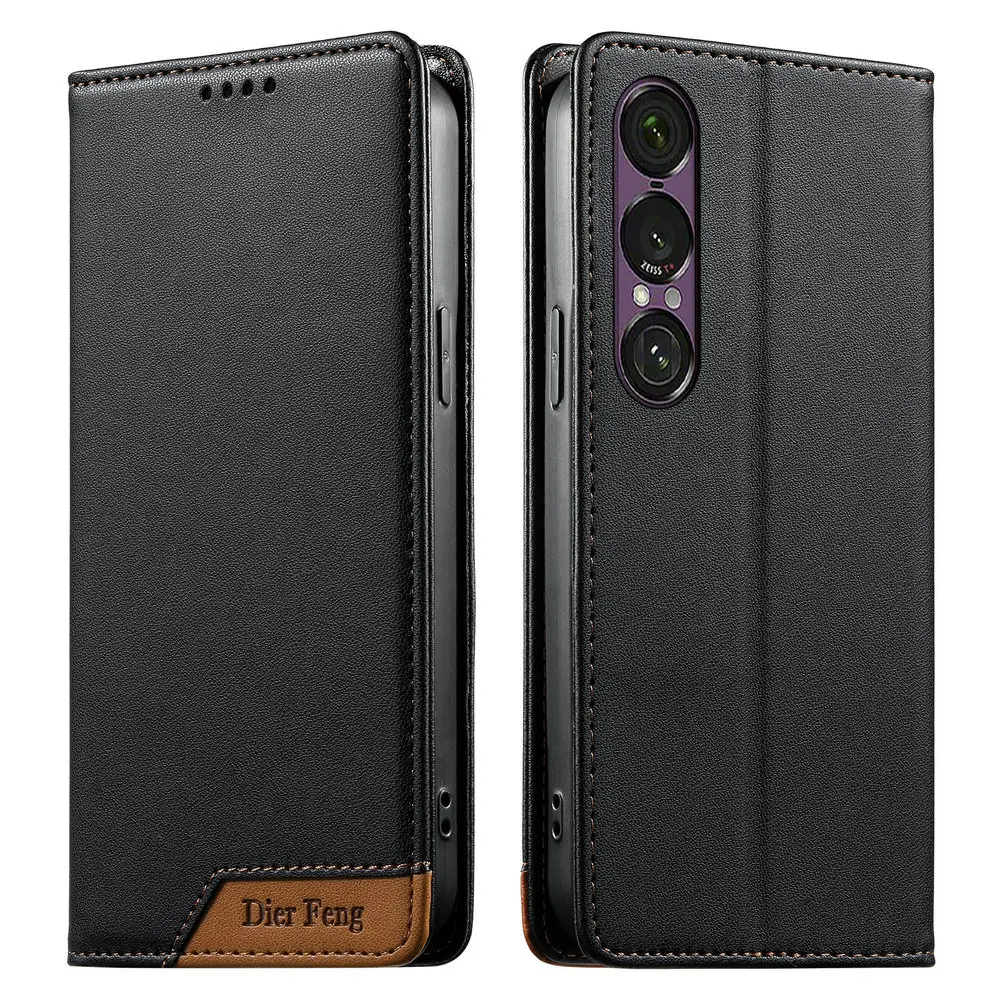 Funda con Tapa para Sony Xperia 1 VII, Protección 360, Funda de Cuero para Sony Xperia 10 5 1 VI, Funda Tipo Cartera para Xperia 5 V 10V 1VII 1 V