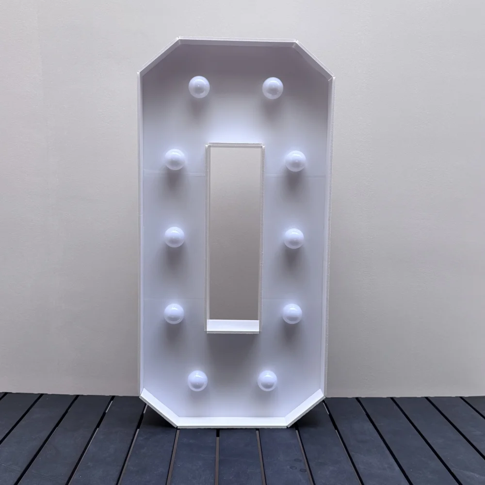 1Pc 73cm/28.7inch Light Up Digitale Marquee Frame Witte Lichten KT Board Nummer 0-9 Plug-in KT Board Met Beugel Party Decoratieve - afbeelding 1