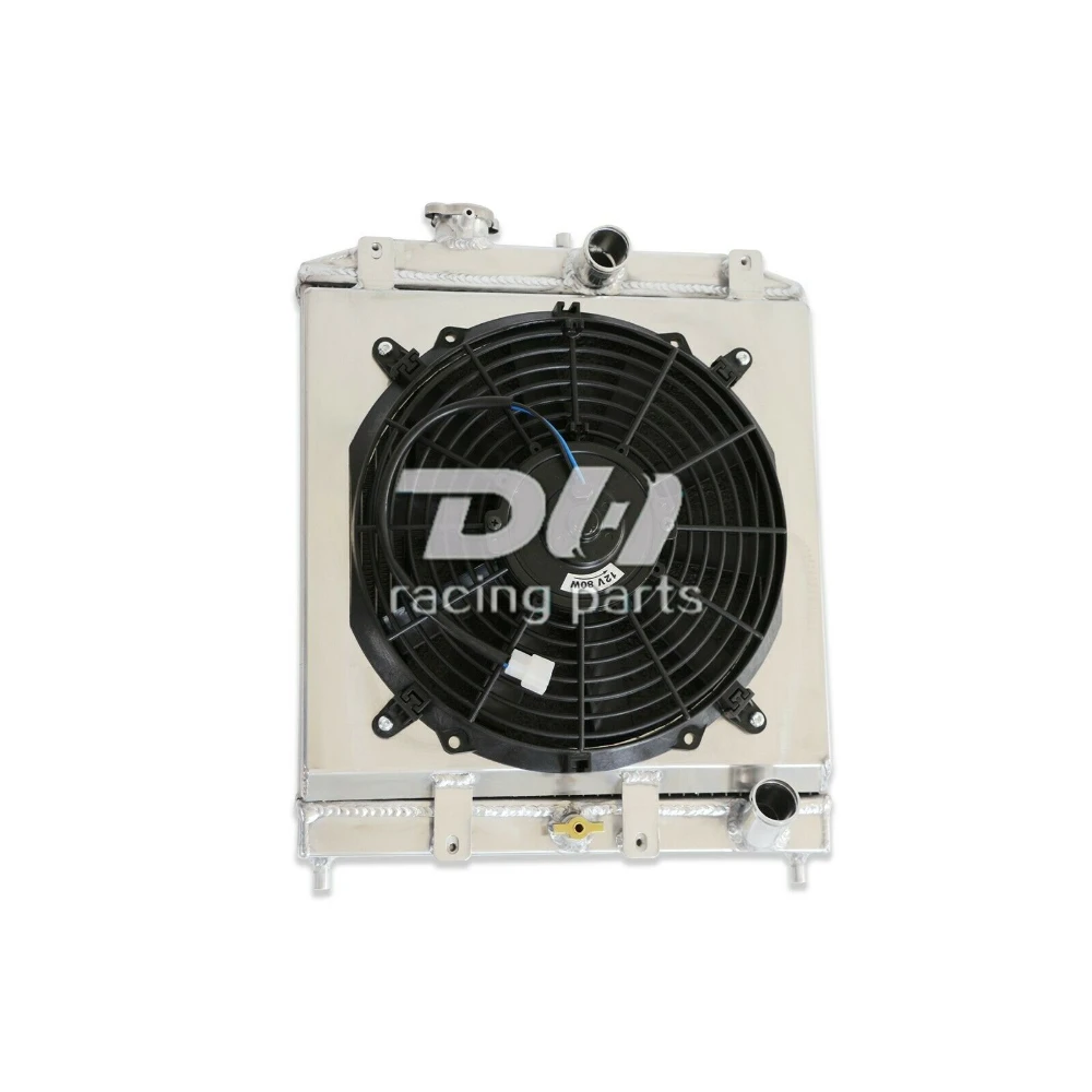 2열 알루미늄 라디에이터 및 슈라우드 팬 적합 1992-00 HONDA CIVIC EJ/EK/DEL SOL EG/ININTEGRA