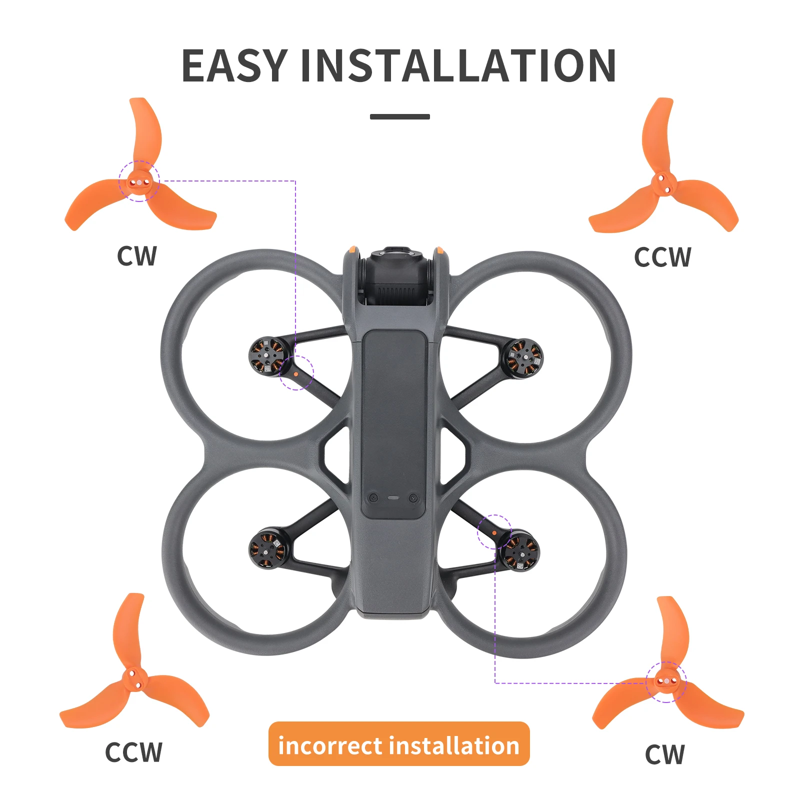 กล่องเก็บใบพัดสำหรับ DJI avata 2ใบพัดพลาสติกพร้อมใบพัด4ชิ้น