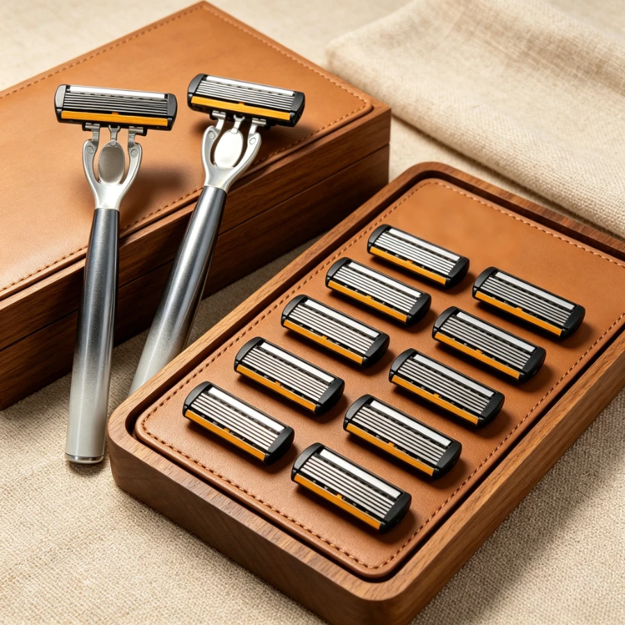 Men's Manual Razor 6-Layer Precision Blade System Replaceable Refills, Long-term Use, Men & Women Suitable Great Gift Idea
