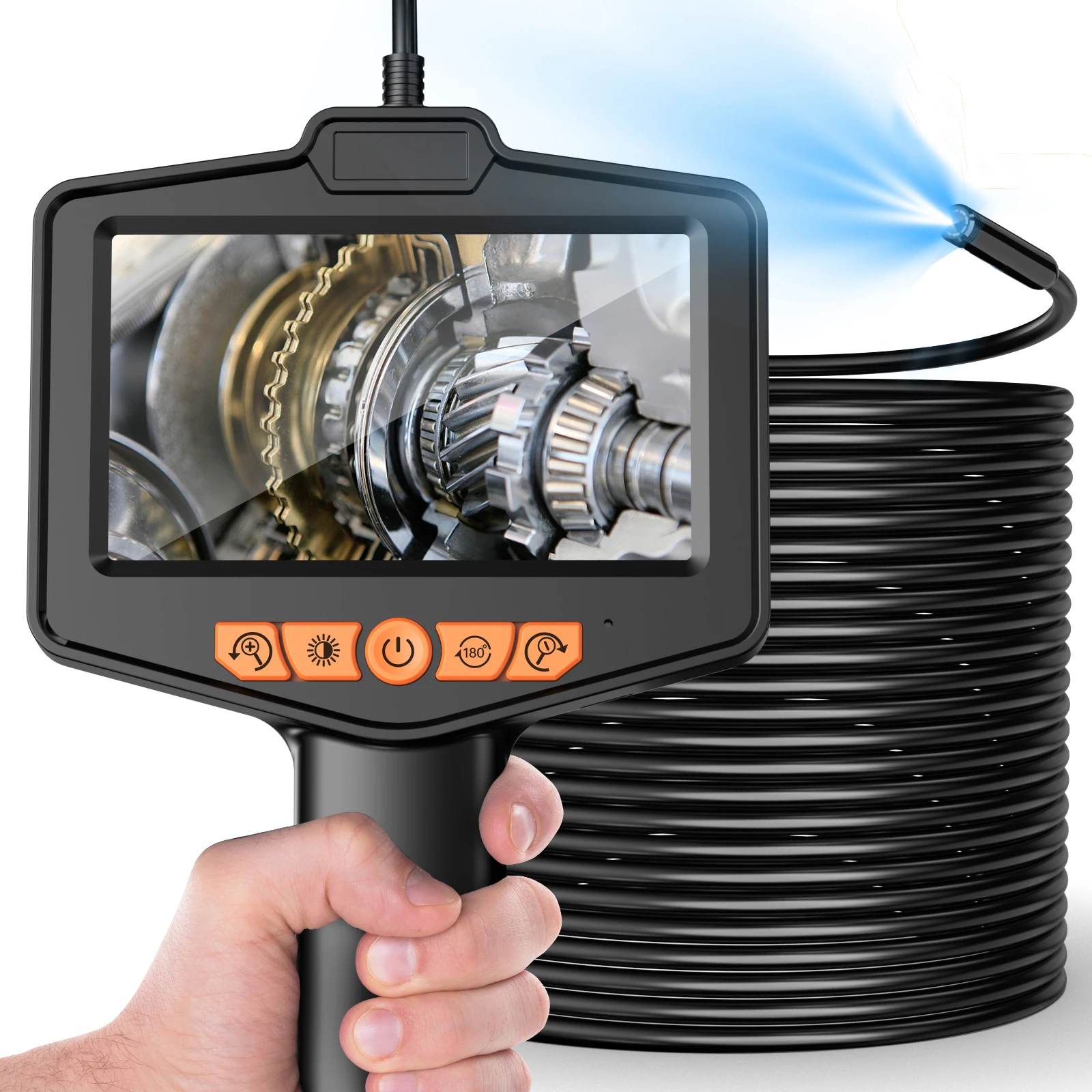 

4.3-inch industrial endoscope camera, HD 1080P Borescope, IP67 waterproof, suitable for automotive inspection sewer