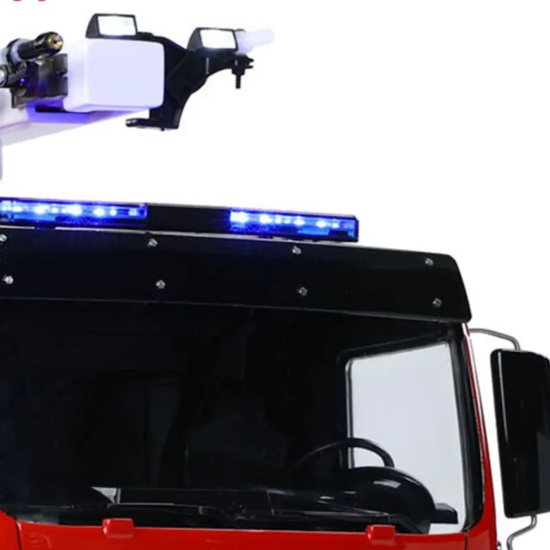 

1/14 металлическое шасси 8x4 RTR с соплом, высокоскоростная выдвижная турель, радиоуправляемая пожарная машина, свет, звуковая окрашенная готовая модель автомобиля