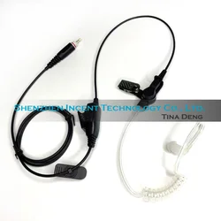 VOIONAIR Clear Air Tube Earpiece with Mic Earphone Headset In-line PTT for Motorola CLP1010e CLP107e CLP446e CLPe Series Radio