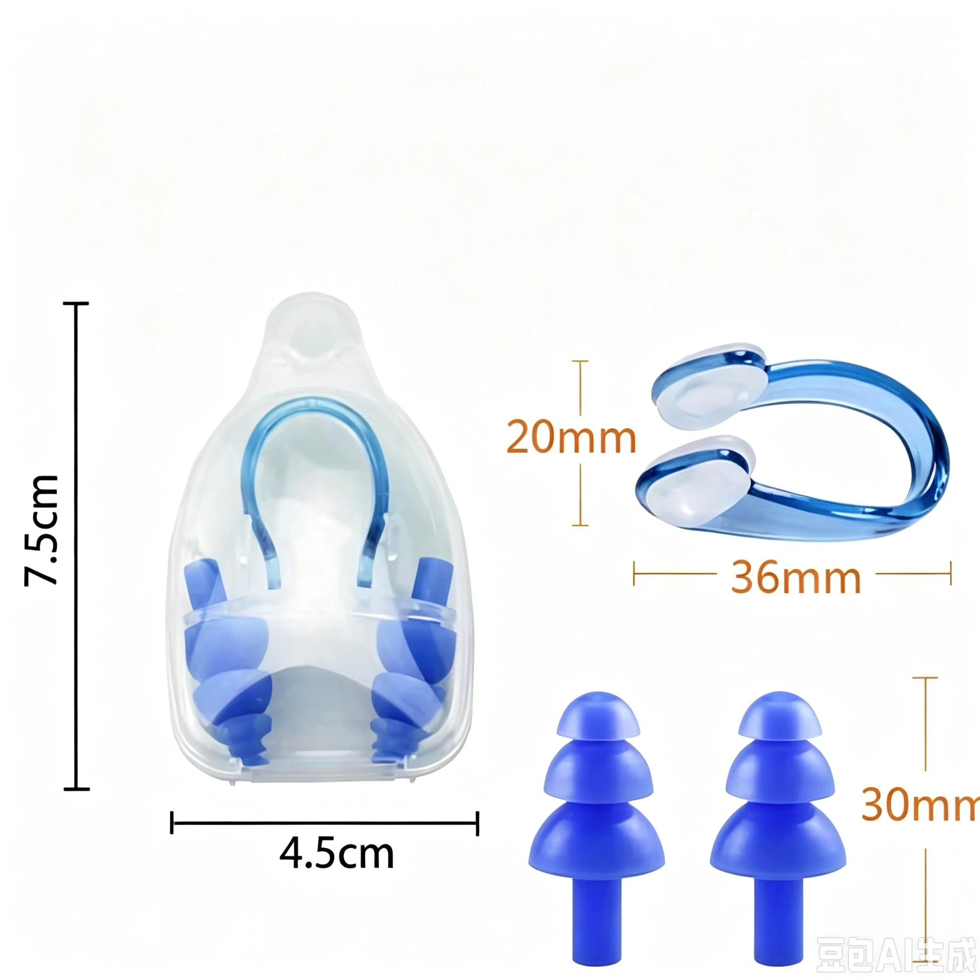 Swimming Nose Clip Earplugs Set Swim Waterproof Ear Plugs Swimming Protective Nose Clamp Equipment Swim Accessories with Box