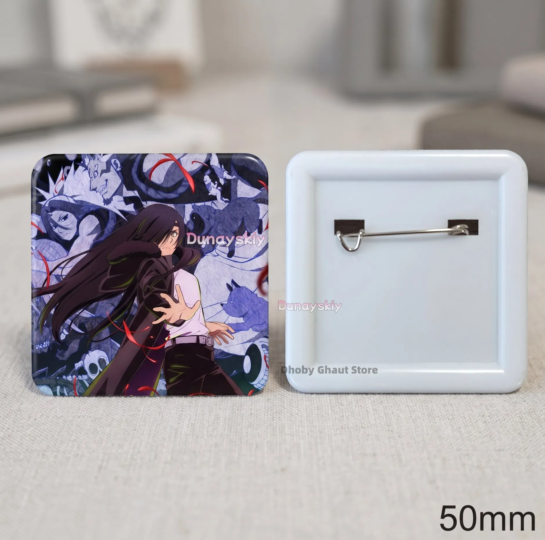 Daemons of the Shadow Realm Anime Badge Asa Yomi No Tsugai Yuru Asa Kabu Enamel Pin Metal Brooch Lapel Pin for Collectors Asa