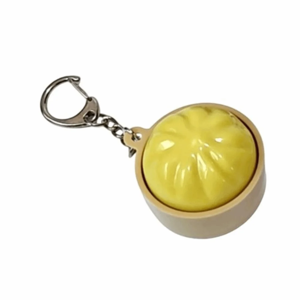 With Steamer Mini Dumplings Squishy Cute Pinch Squeezable Light-Up Steamed Bun Keychain Pendant Fidget Keyboard Fidget