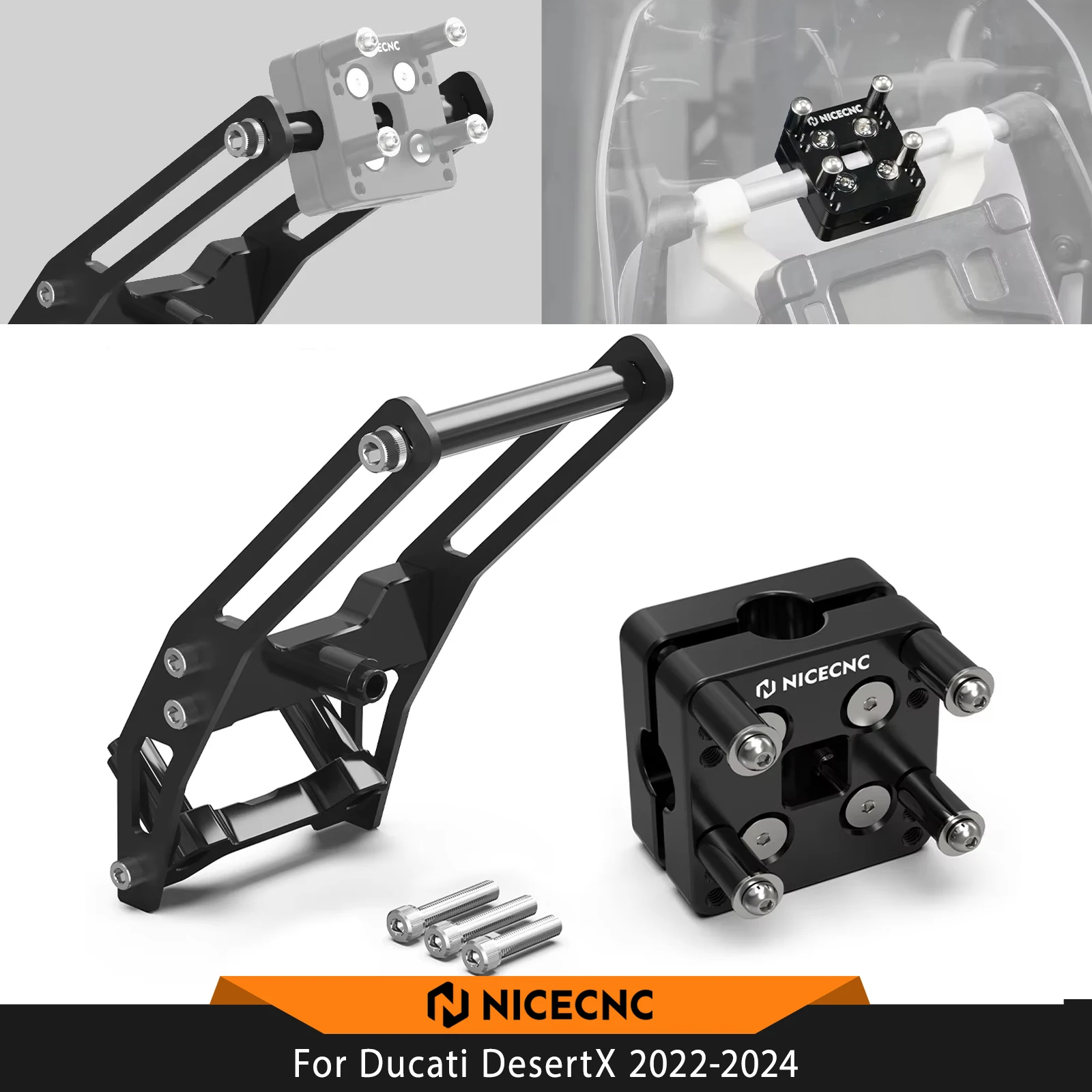 

For Ducati DesertX Desert X 2022-2024 Motorcycle Navigation Bracket Mount Phone GPS Holder Bar Clamp Desert X 2024 Desert X 2023