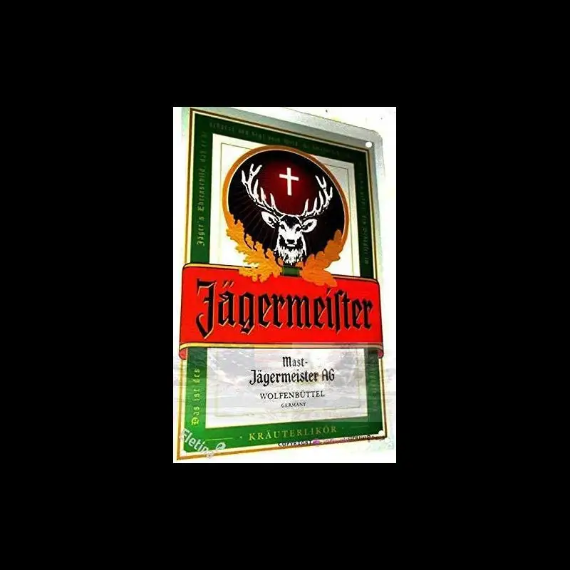 Vintage Jagermeister Retro Metal Tin Sign  x inches  Cafe Pub Nightclub Wall Decor  Classic Home Decoration Plaque