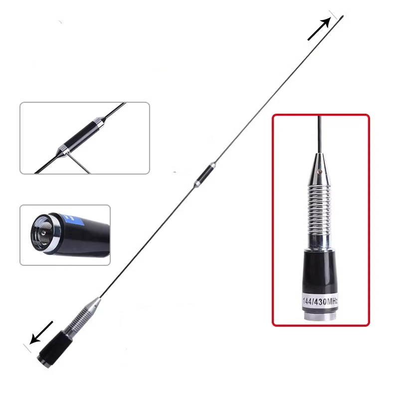 Dual band amateur mobile radio spring antenna  144 430M UHF 435MHz VHF 145M band whip aerial