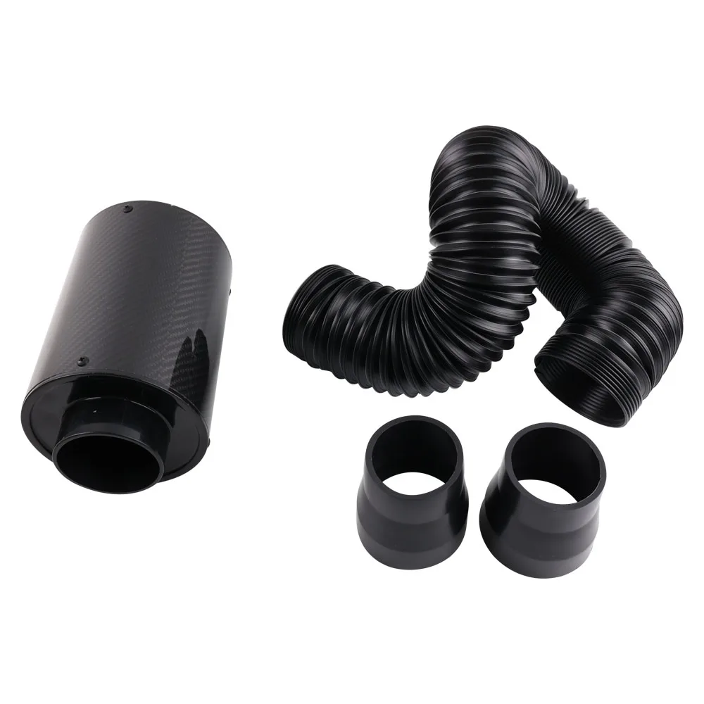 hot sale Universal Car 3 Inch Carbon Fibre Cold Air Filter Feed Enclosed Intake Induction Pipe Hose Kit