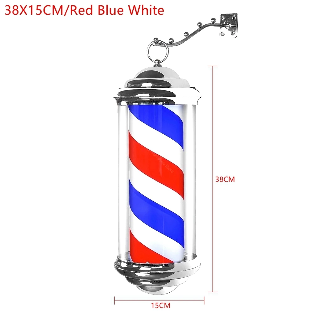Retro Style Waterproof Barber Pole LED Light | Rotating Wall-Mount Sign for Hair Salons, Indoor & Outdoor Use, Energy Saving