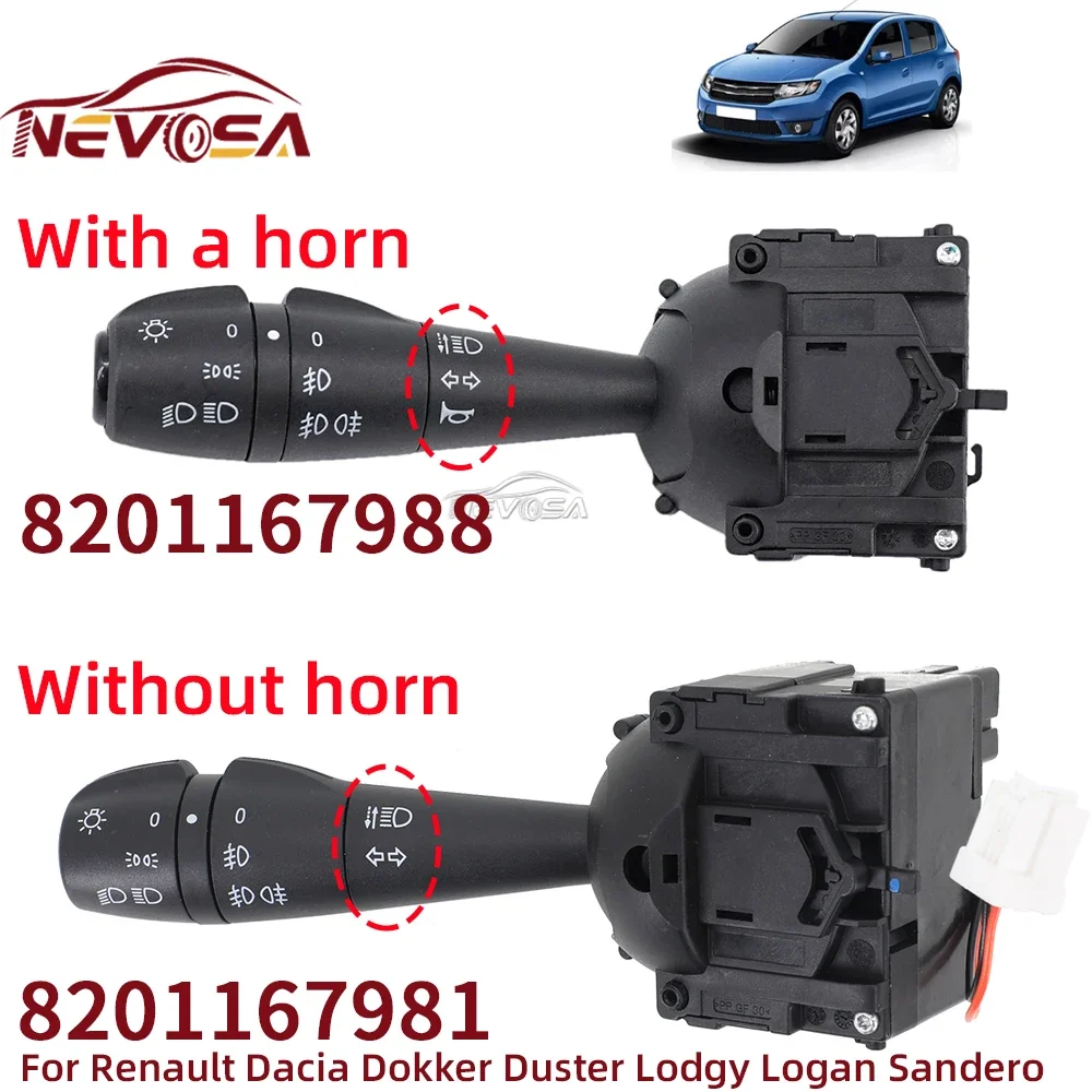 

Turn Signal Switch For Dacia Logan Sandero 2012-2013 Dokker Renault Captur Clio Headlight Fog Light Control Stalk 8201167981