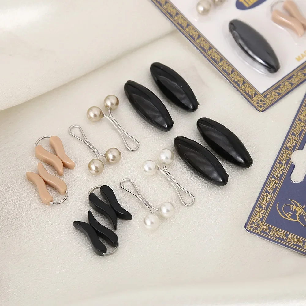 5 Designs Muslim Hijab Pins Set Colorful Black and White Safety Pearl Pins Clips Ladies Hair Dressing Accessories Brooches