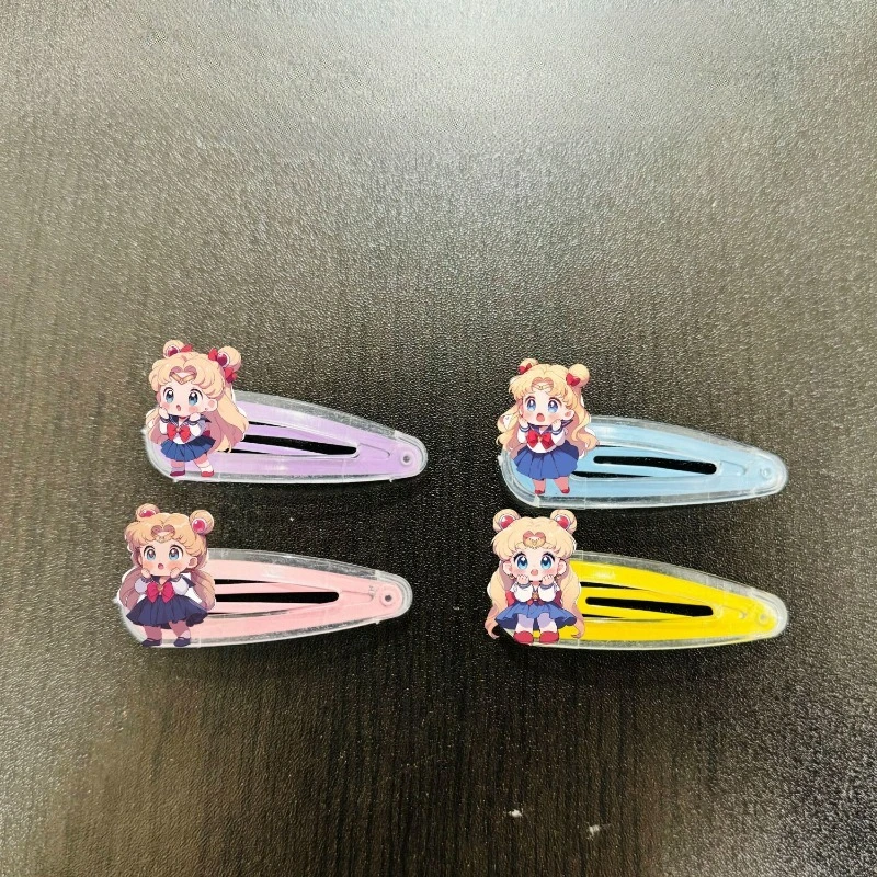 

4 pcs Sailor Moon anime hair accessories cute girl heart water ice moon kawaii peripheral girls hair clip decoration wholesale