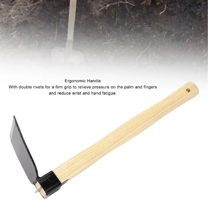 Garden Hoe Garden Weeding  Hand Hoe Ergonomic Wooden Handle Carbon Steel Lightweight Garden Weeding Hand Hoe for Home