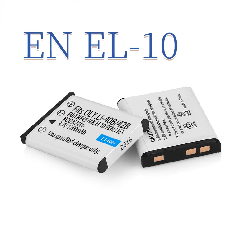 10PCS EN-EL 10 3.7V 1.2Ah Li-40B Li-42B Li 40B 42B Li40B Rechargeable Camera Battery for Olympus Li-42B Pentax D-Li63