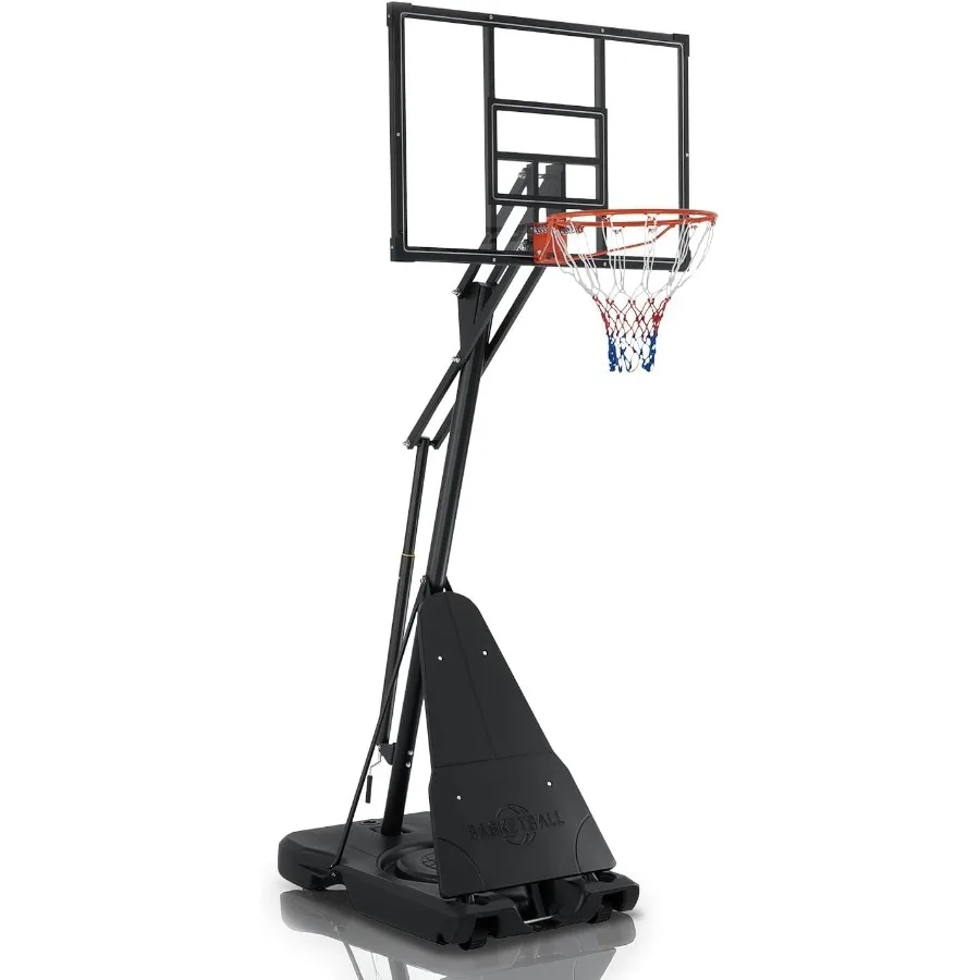 Aro de baloncesto portátil para exteriores, aro de baloncesto ajustable de 6,9 pies y 10 pies para adultos en interiores y exteriores con base de PE resistente y