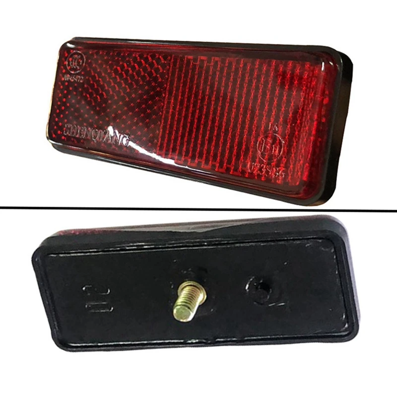 2X Red Light Rear Motorbike Quad Scooter Bike Reflector Number Plate Rectangle Reflector For Kawasaki Yamaha image 6