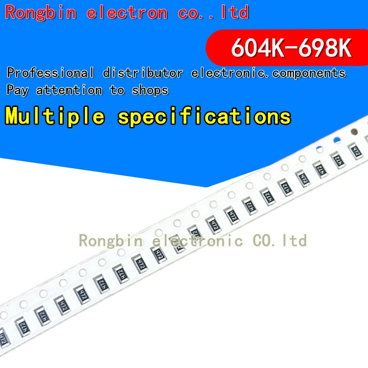 

100PCS 1206 SMD resistor 1% 1/2W 604K 619K 620K 634K 649K 665K 680K 681K 698K