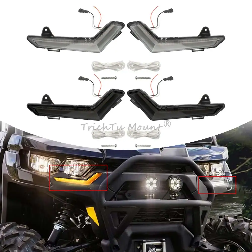 

12V LED Front Accent Light Turn Signal Lamps For Can-Am Defender Max 2020 2021 2022 2023 2024 2025 car accessories