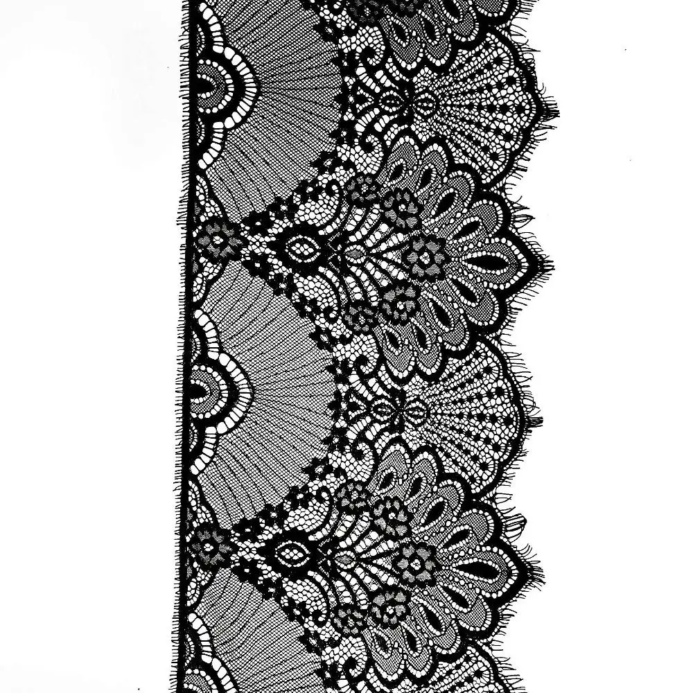 3 Yards Length Eyelash Lace Fabric Skin-friendly Material Unilateral Eyelash Wedding Lace Fabric Bilateral Eyelash 25cm Width