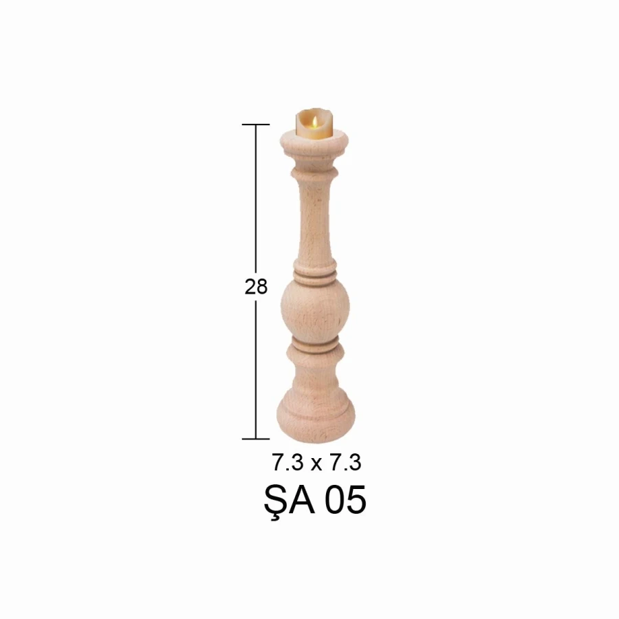 ŞA05 28cm Candlestick, Hobby Wood Painting Mdf Candlestick