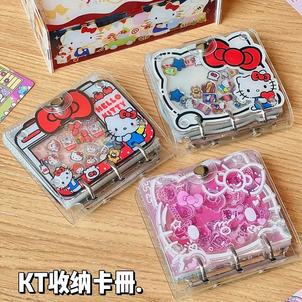 Álbum de tarjetas de Hello Kitty, bonito álbum de tarjetas de rejilla de un palacio, álbum de tarjetas pequeño de 3 pulgadas hecho a mano, bricolaje, Polaroid, acrílico, agitar música