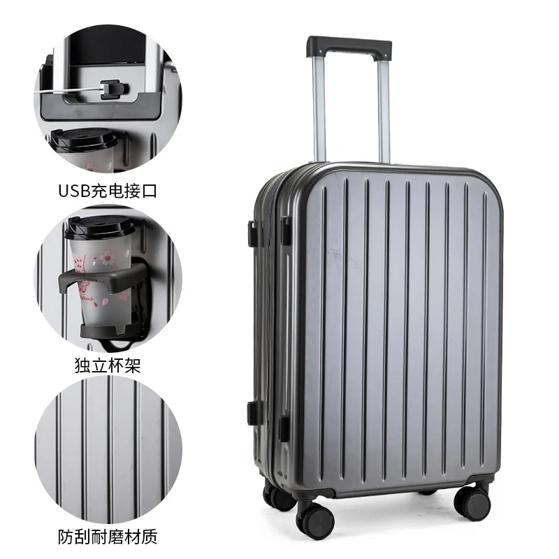 (006) Small fresh luggage password box travel suitcase durable trolley boarding case