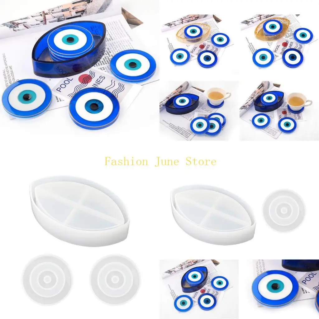 

N5KA Devil Blue Eye Tea Tray Mould Silicone Mold Making Resin Mold