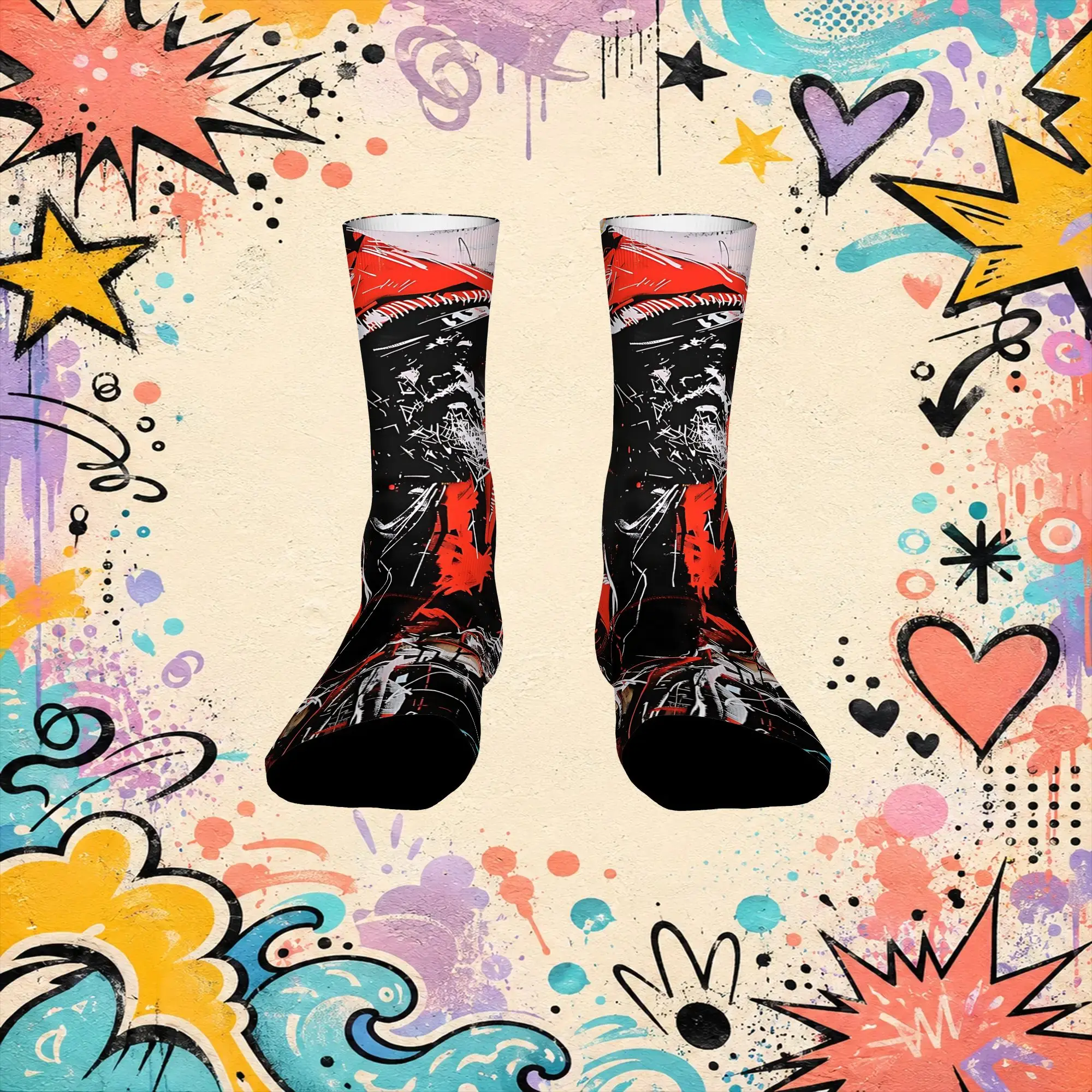 Spray Paint Art Print Funny Men's compression Socks Unisex items Crew Sock Cycling socks