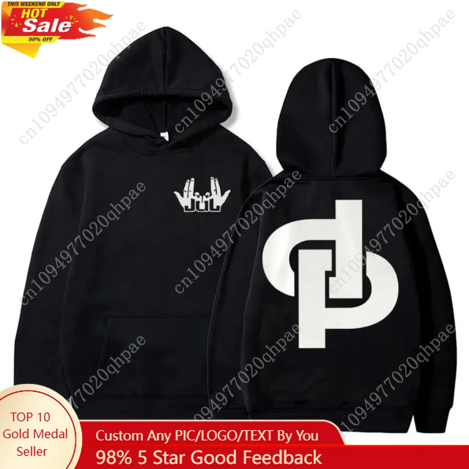 

Sudadera con capucha del rapero francés Jul Tour 2025 para hombre y mujer, ropa de calle de hip hop, sudadera informal suave, To