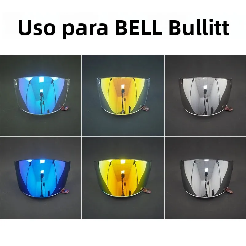 Lente de Visera Plana Fotocromática para Motocicleta Bell, Repuesto para Casco Abierto Bell Bullitt, Visera Fotocromática