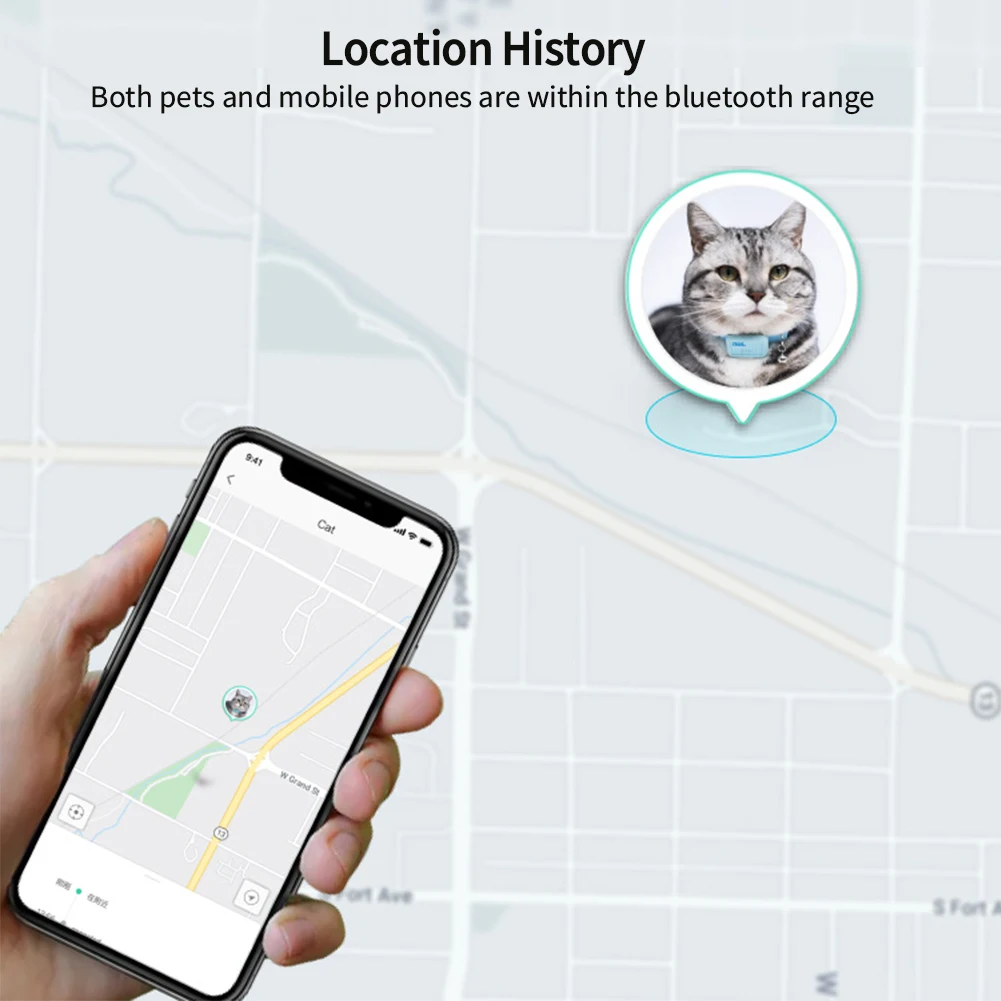 Smart Pets Locator Waterproof Bluetooth-compatible Anti-Lost Location Tracker Collar for Cats Dogs Positioning Tracker Locating