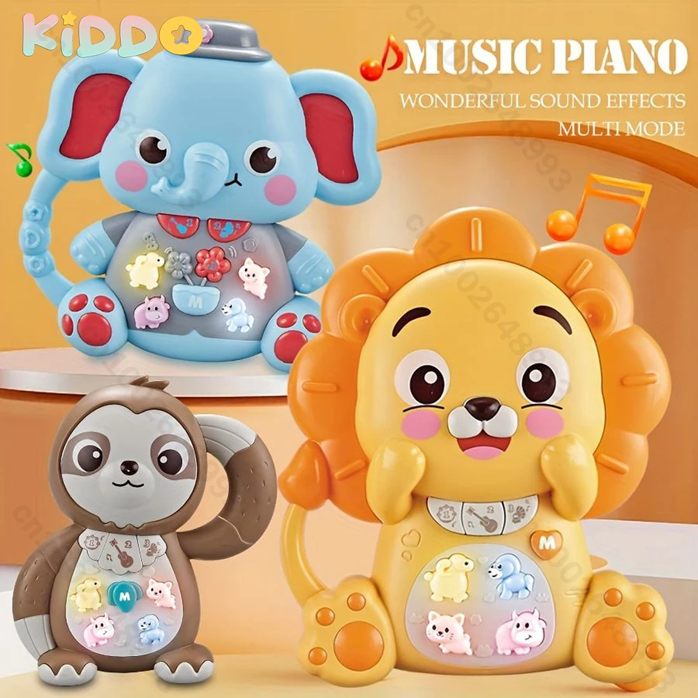 

Cartoon Animal Electronic Keyboard with Light Music Piano Multi-mode Sound Effect Switching Puzzle Early Education Toys for Kids